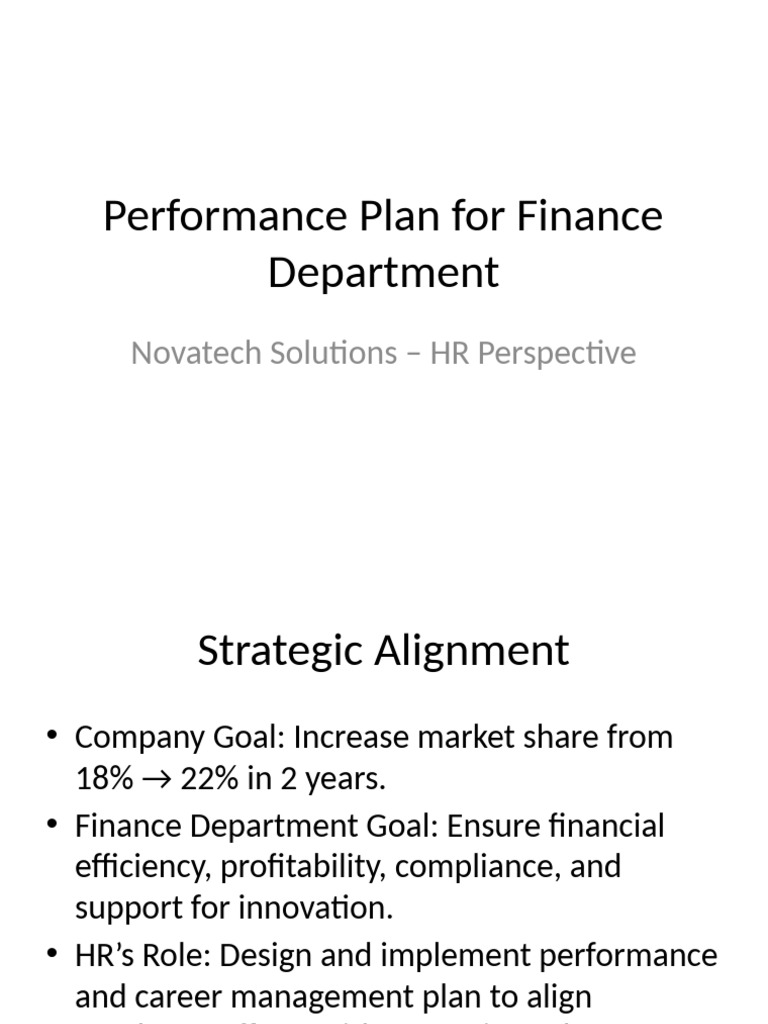 Novatech Finance Performance Plan | PDF