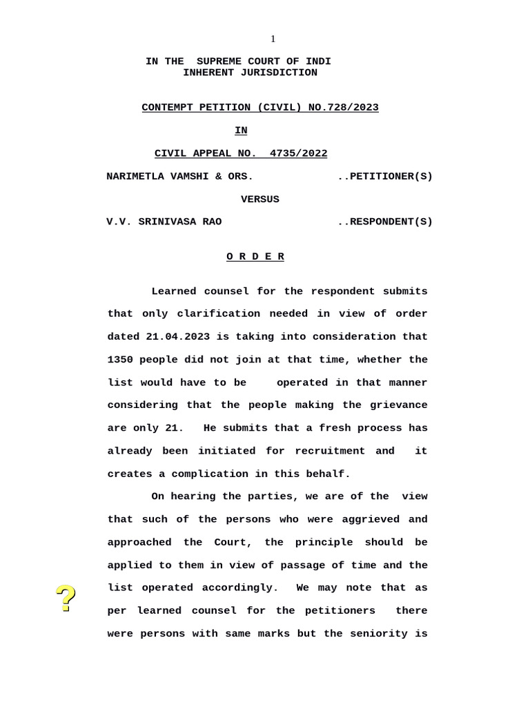 Contempt Petition (C) No. 728 of 2023 | PDF | Government Institutions ...