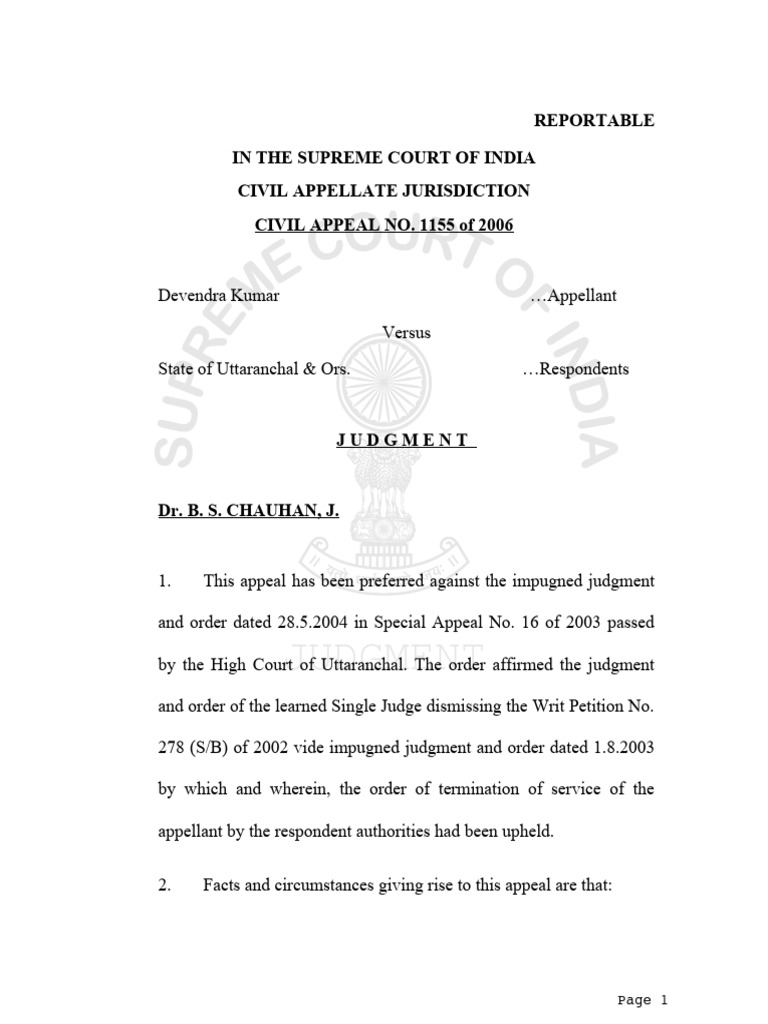 Supreme Court Ruling on Constable Termination | PDF | Appeal | Judgment ...