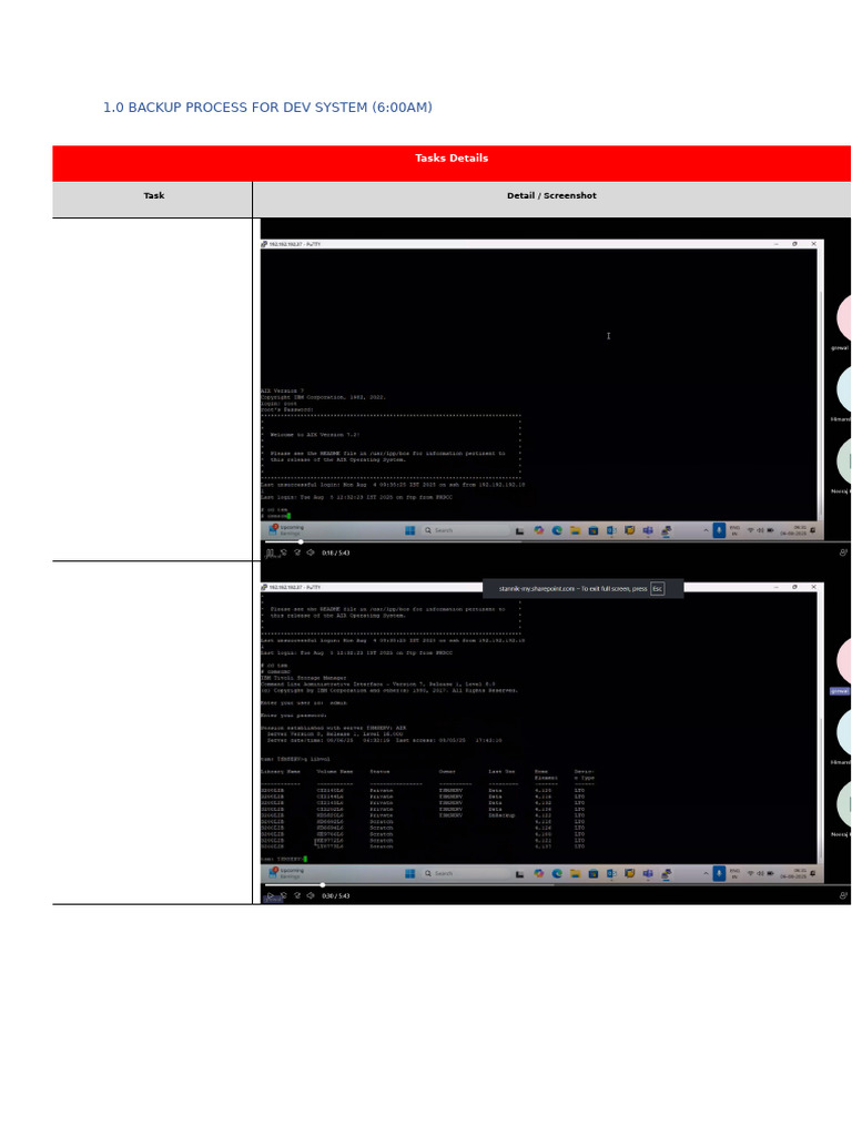 Backup Dev 6am | PDF