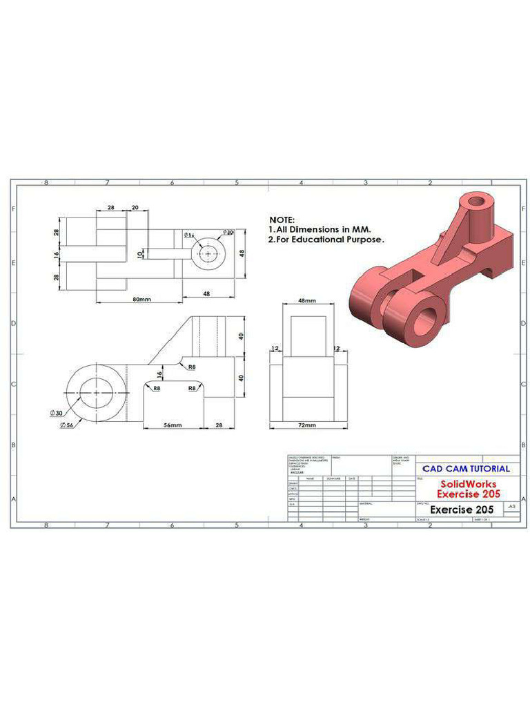 Solidworks Tutorial For Beginners Exercise 205 Pdf