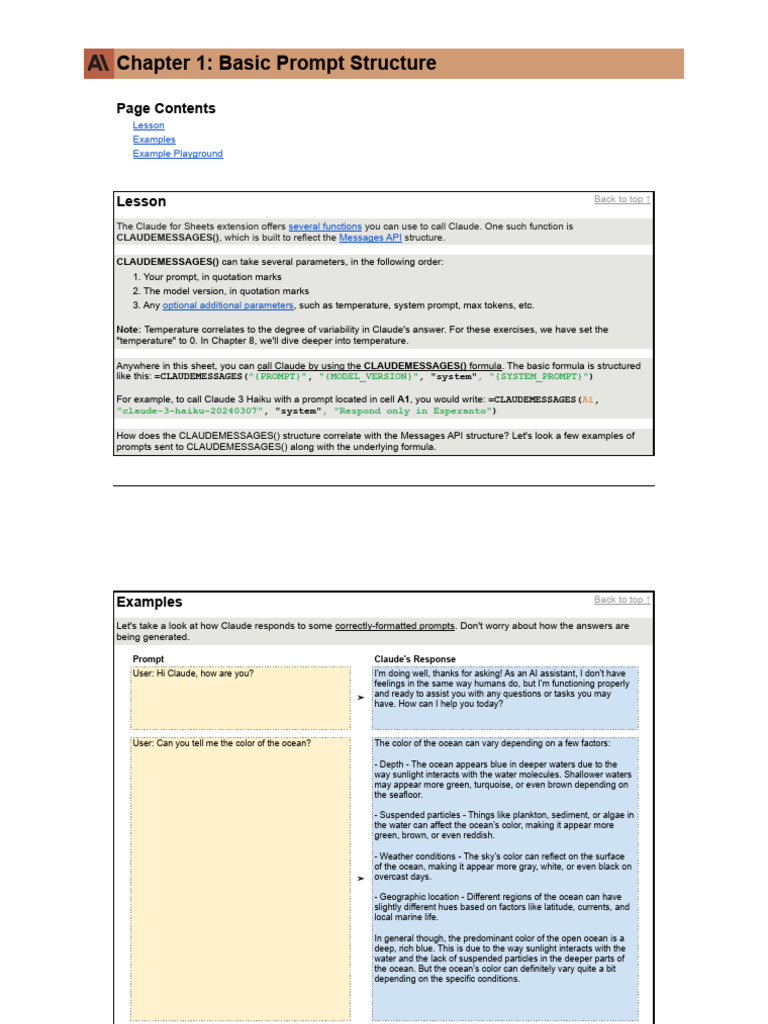 Claude Prompt Structure Overview | PDF | Sky | Oceans