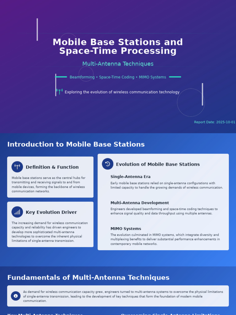 Mobile Base Stations & MIMO Techniques | PDF | Mimo | Cellular Network