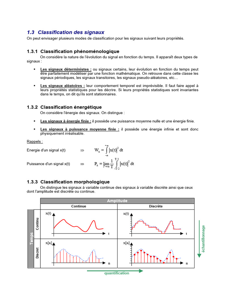 Classification et traitement des signaux | PDF | Filtre (électronique ...