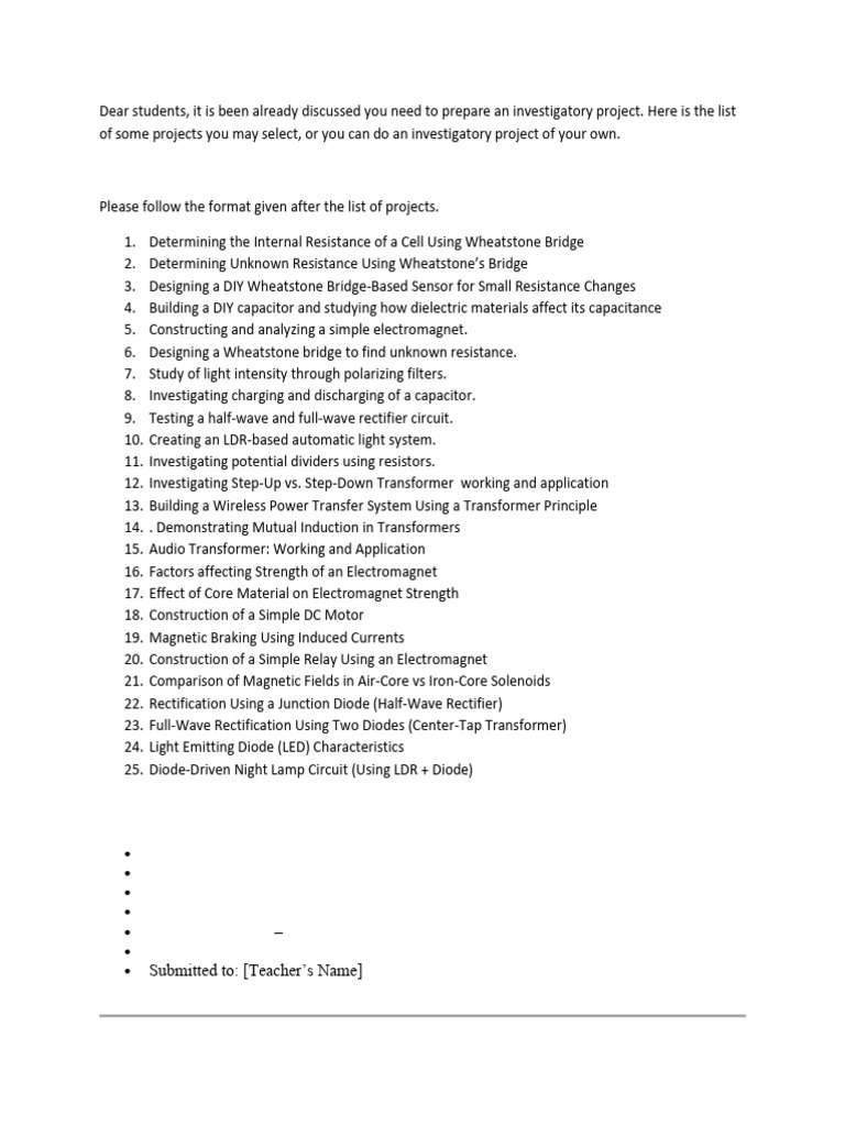 Physics Investigatory Project Guide | PDF | Rectifier | Capacitor