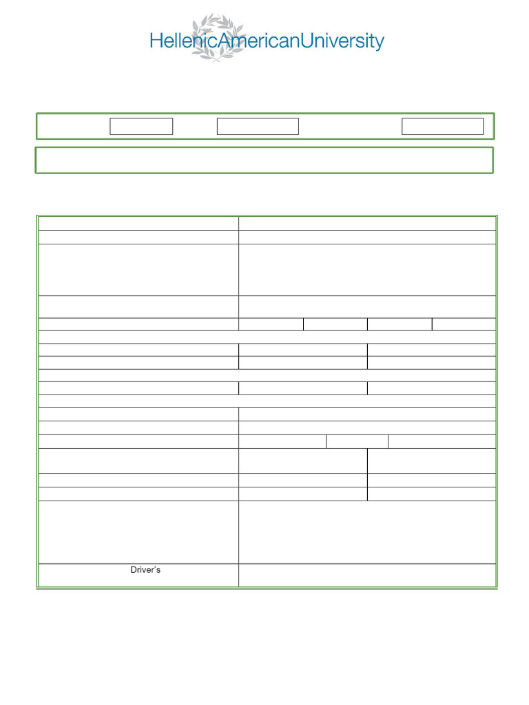 Hellenic American University Application Form | PDF | Diploma | Race ...