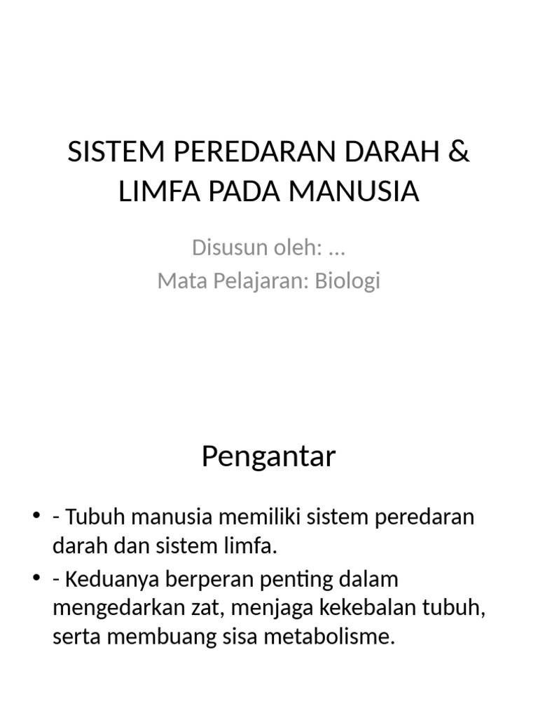 Sistem Peredaran Darah Dan Limfa | PDF