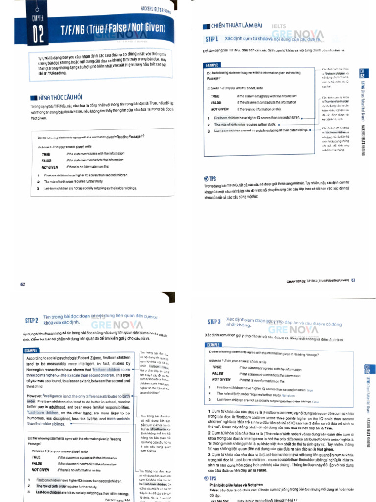 HC Reading Lesson 1 True False Not Given | PDF