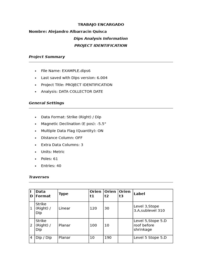 Dips Analysis Project Overview | PDF | Geometry