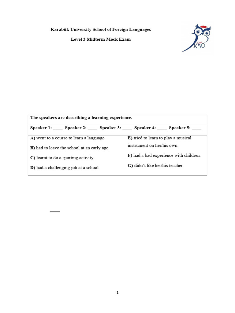 24-25 B1 Midterm Mock Exam With Writing | PDF | Comic Book | Spider Man