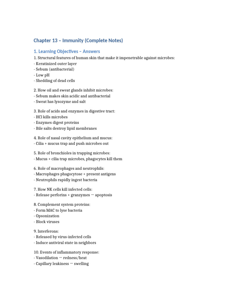 Immunity Overview: Key Concepts & Functions | PDF | Immune System ...