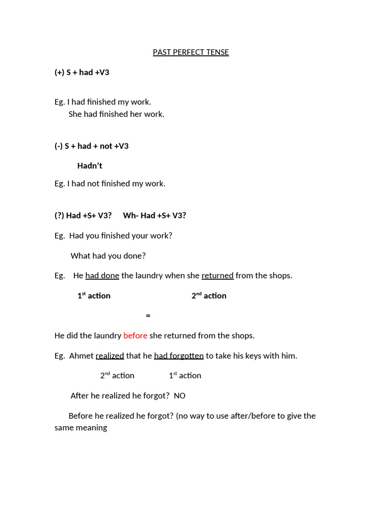Understanding Past Perfect Tense | PDF