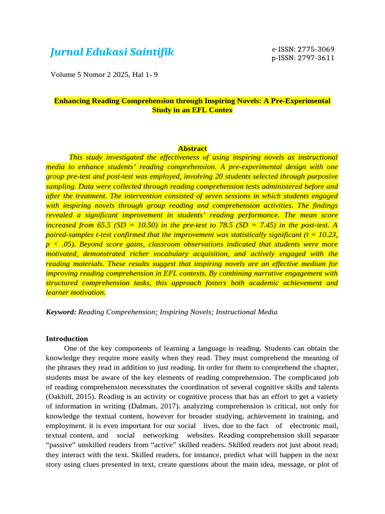 928 Revisi 3377 1 4 20250825 | PDF | Reading Comprehension | Teachers