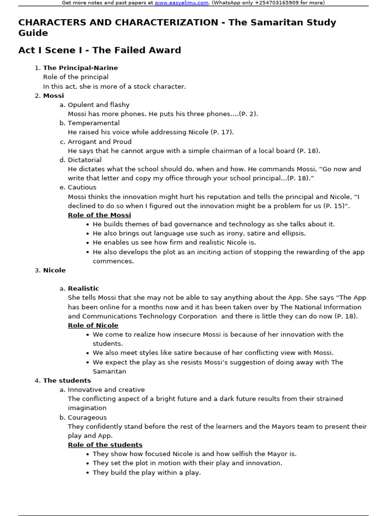 Character Analysis in 