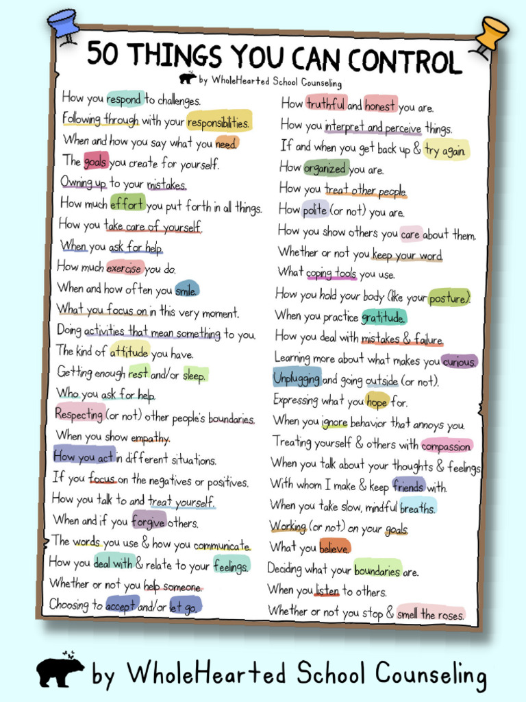 50 Things You Can Control Guide | PDF | Gratitude | Compassion