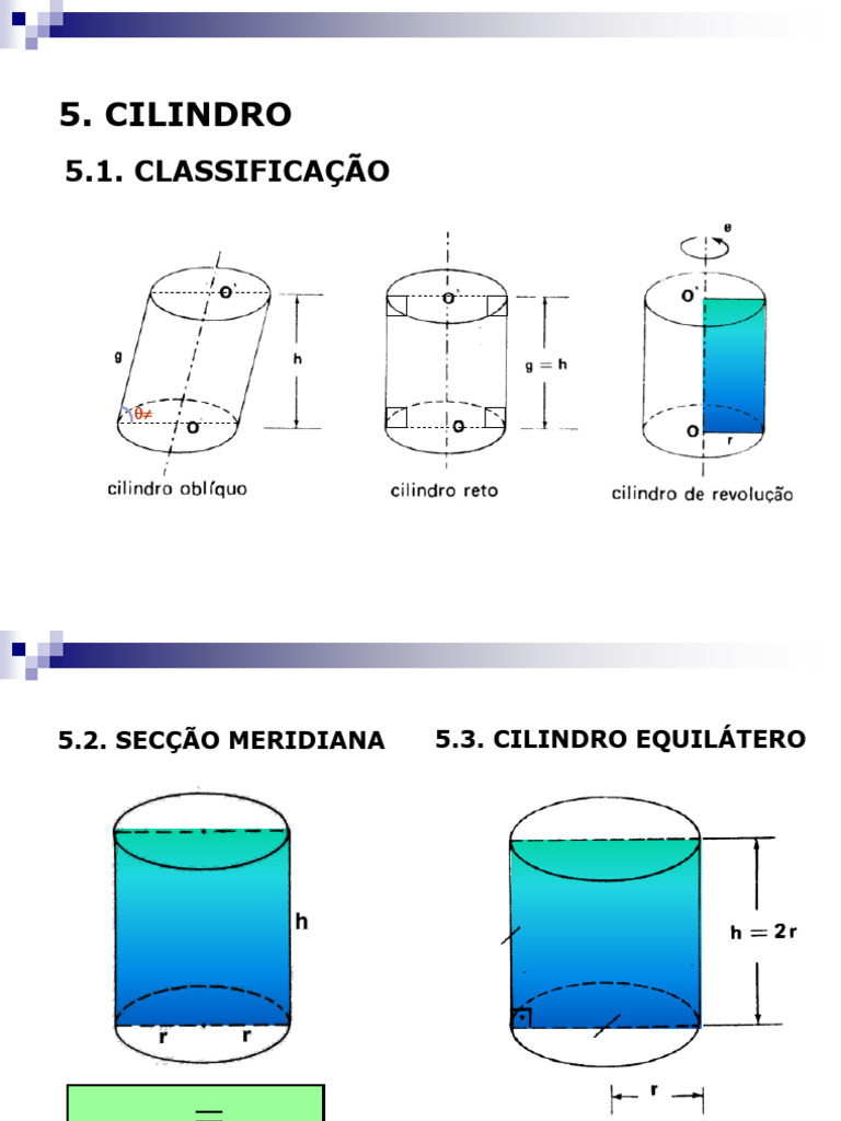 Classificação e Seção Meridiana do Cilindro | PDF | Geometria Clássica ...