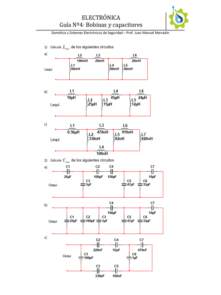 Guía Nº4 - Bobinas y Capacitores | PDF | Red eléctrica | Inductor