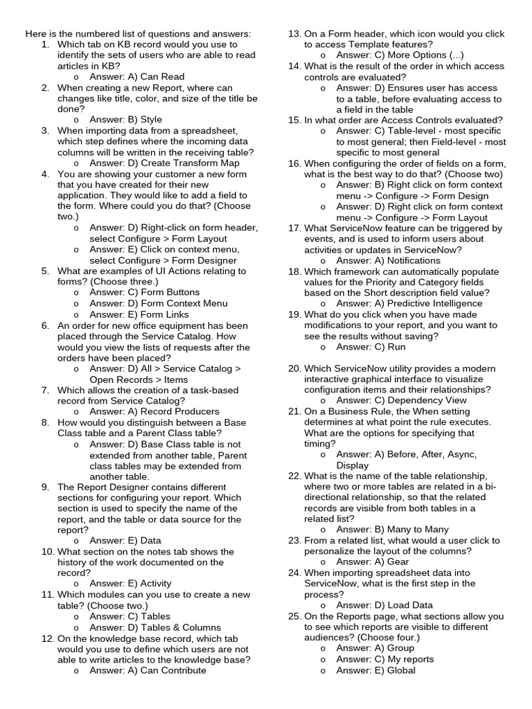 Here Is The Numbered List of Questions and Answers | PDF | Menu ...