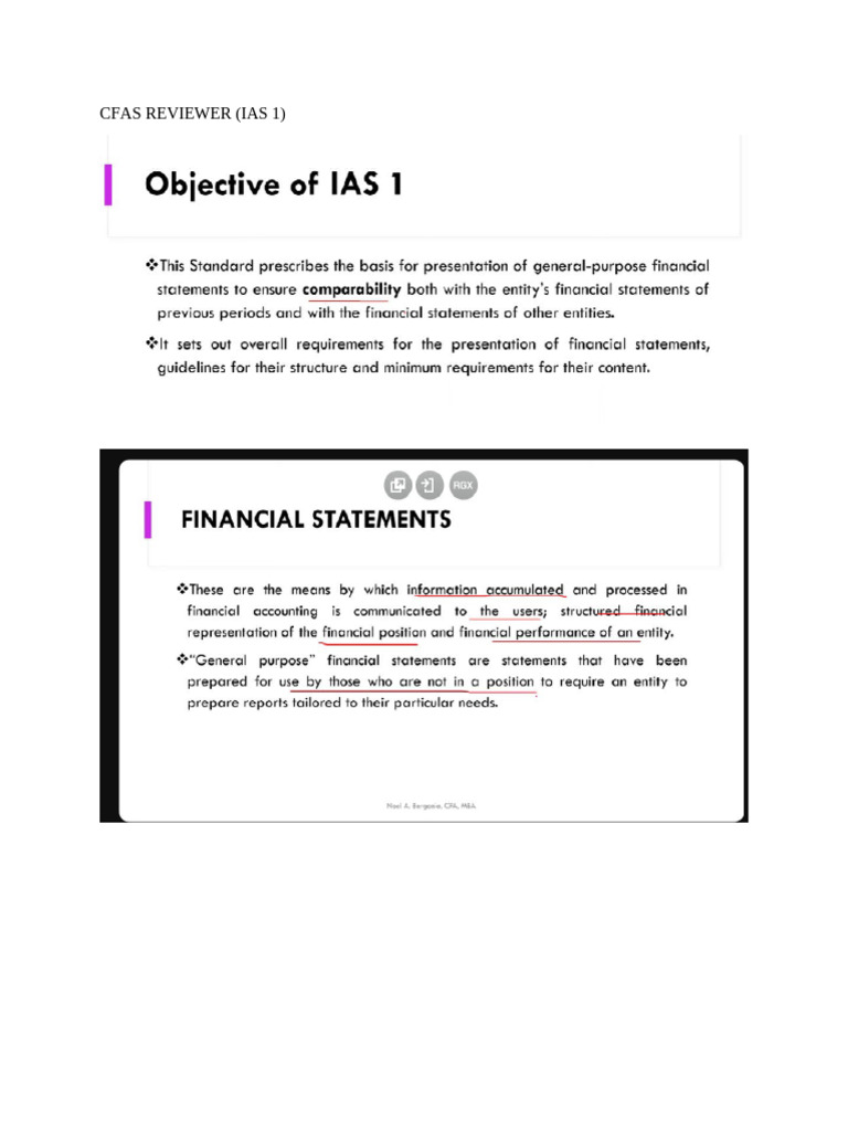 IAS 1 Financial Statements Overview | PDF