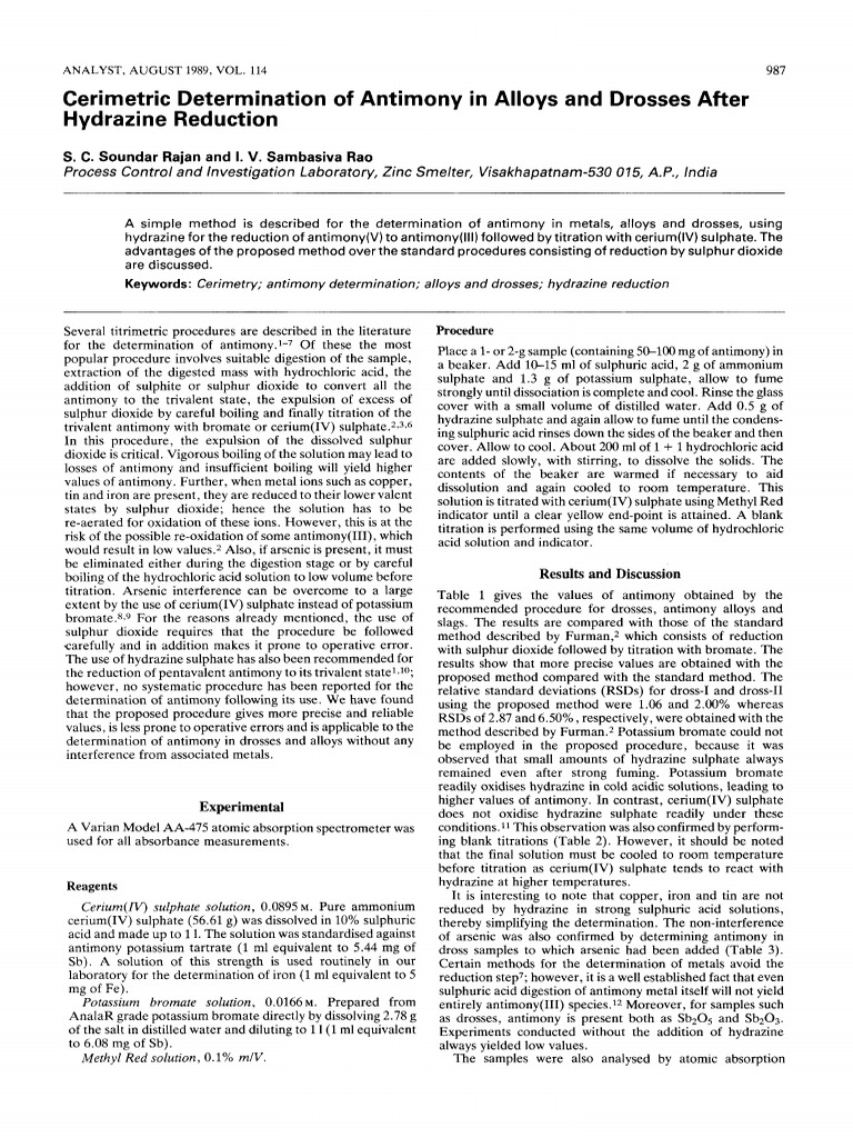 SB PT Hydrazin | PDF | Chemistry | Titration
