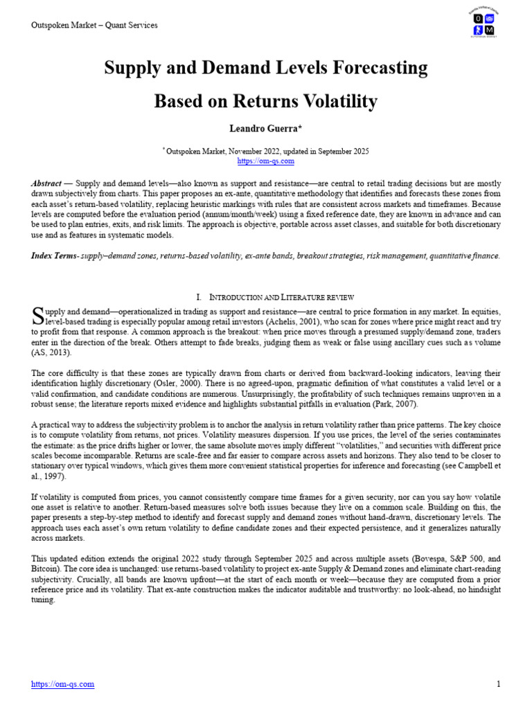 Quantitative Supply and Demand Forecasting | PDF | Volatility (Finance ...