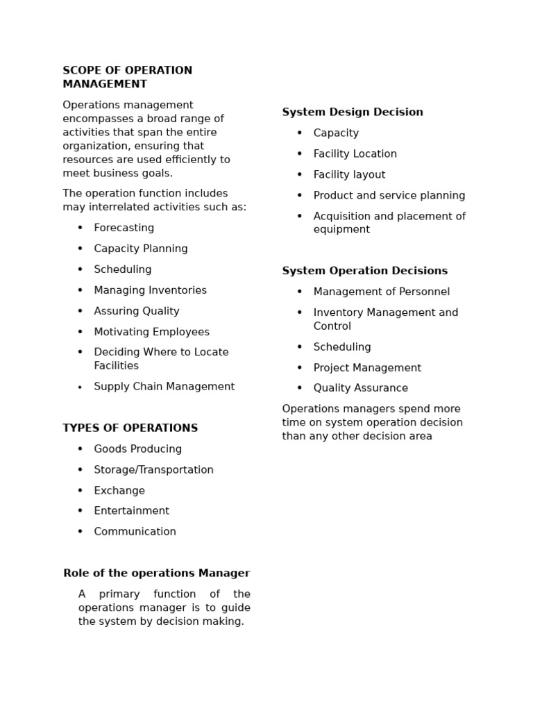 Introduction To OM Report Summary - Amodia | PDF