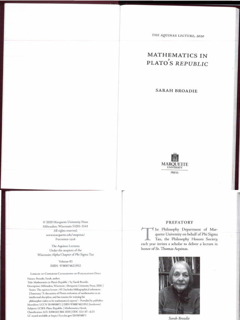 Mathematics in Plato's Republic (The Aquinas Lecture, 2020) - Sarah ...