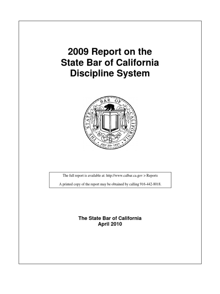 California State Bar Discipline Report 2009 | PDF | State Bar Of ...