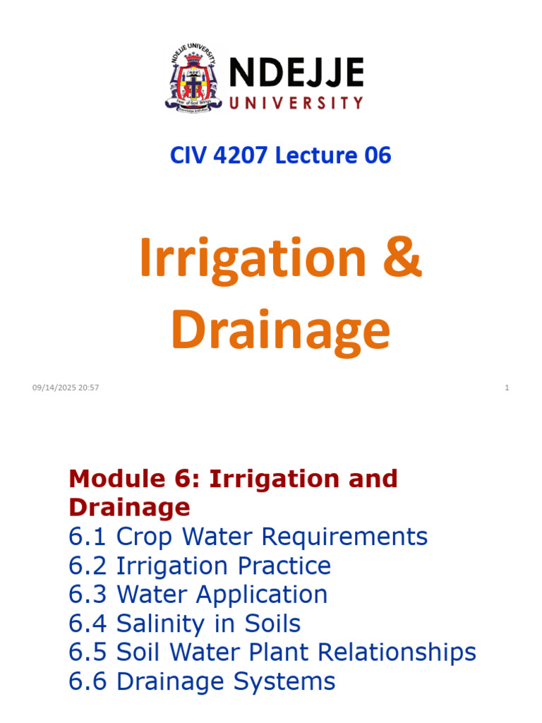 Irrigation and Drainage Systems Overview | PDF | Irrigation ...