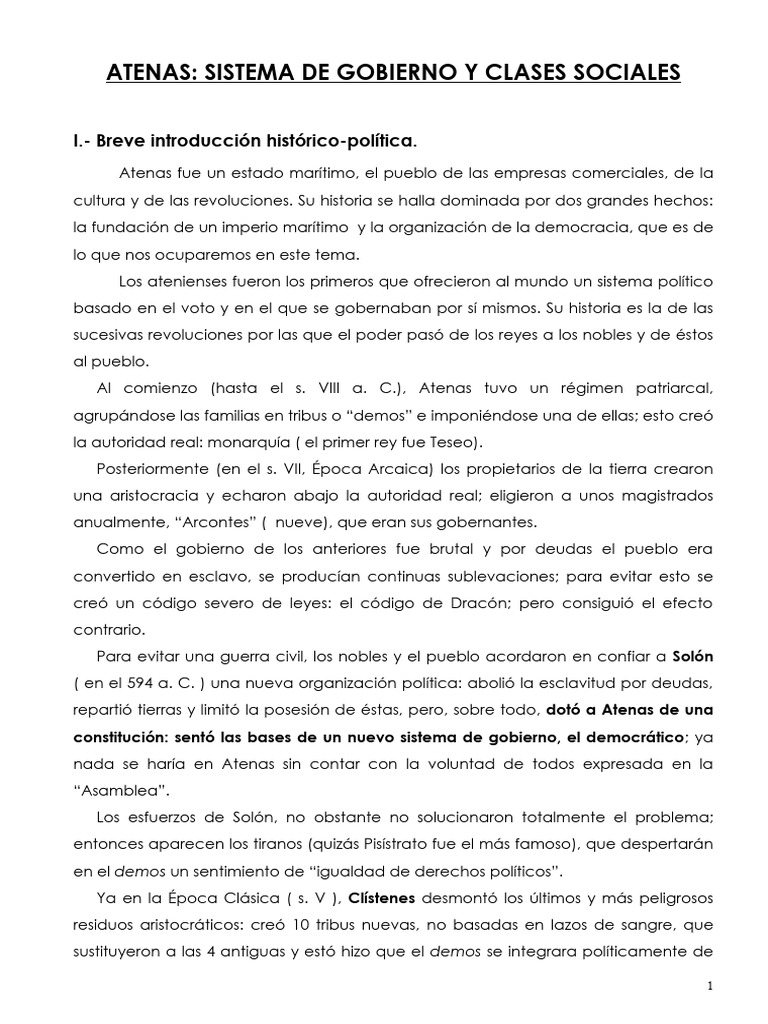 Gobierno y democracia en Atenas | PDF | Atenas clásica | Democracia