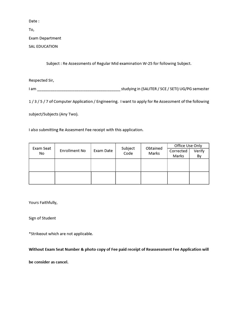 ReAssessment Appication | PDF