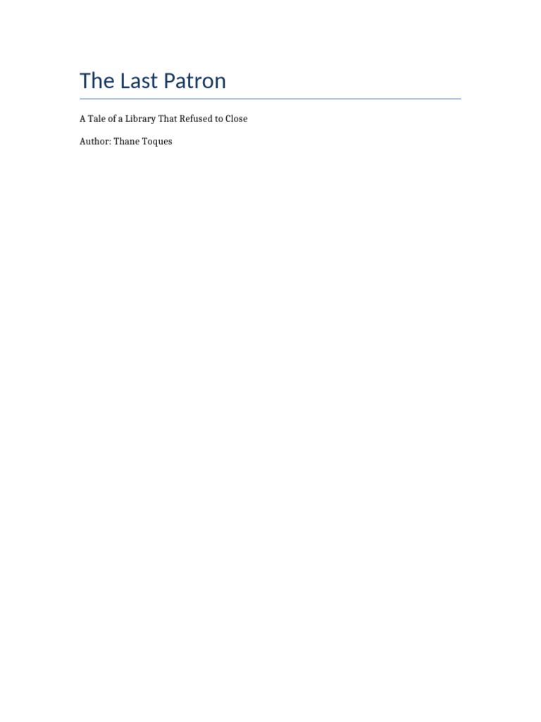 The Last Patron: A Library's Secret | PDF