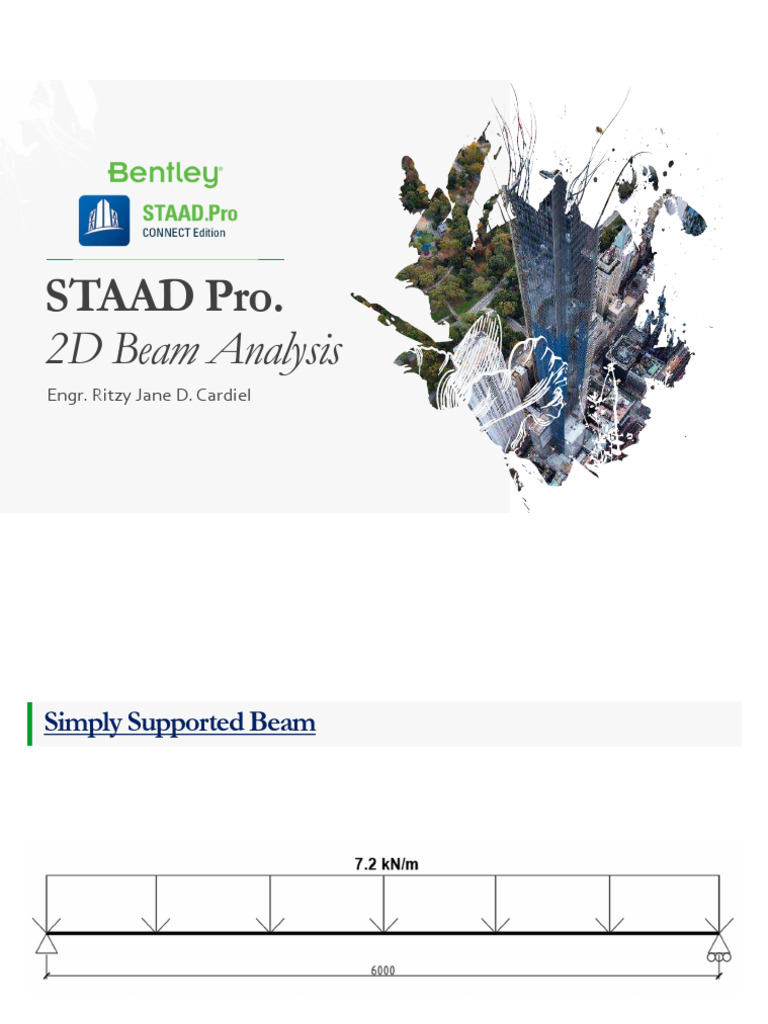 STAAD Pro 2D Beam Analysis Guide | PDF | Bending | Beam (Structure)