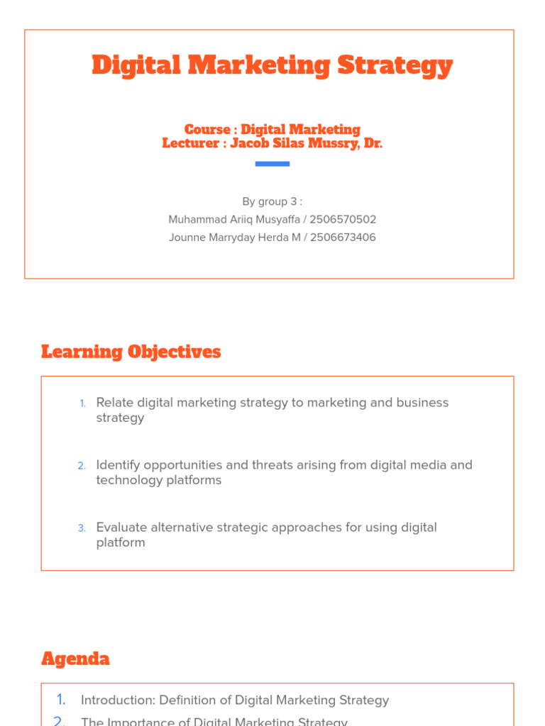 Digital Marketing Strategy Overview | PDF | Digital Marketing | Marketing