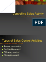 Controlling Sales Activity