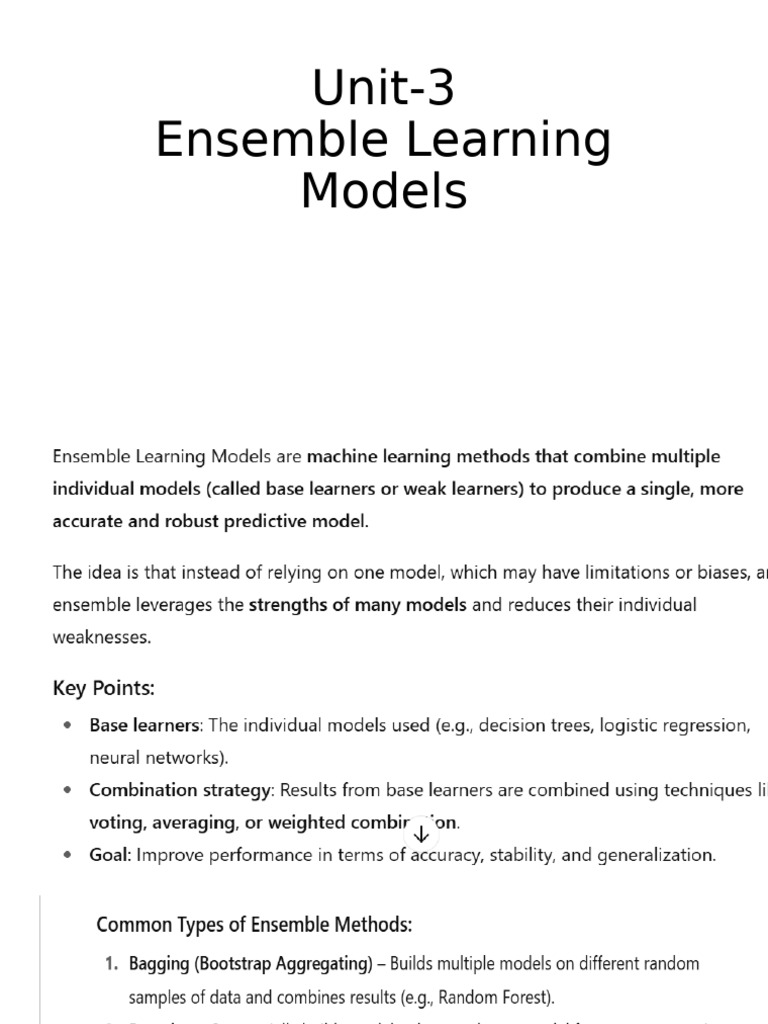 Ensemble Learning Models Overview | PDF