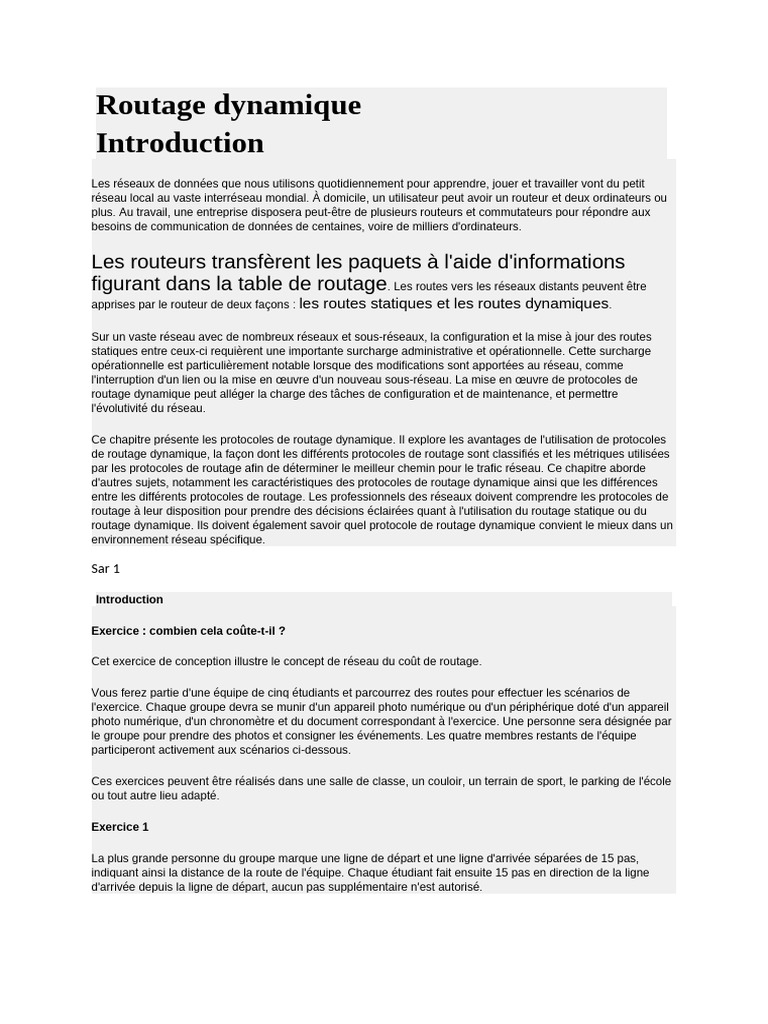 Protocoles de routage dynamique expliqués | PDF | Adresse IP | Routage