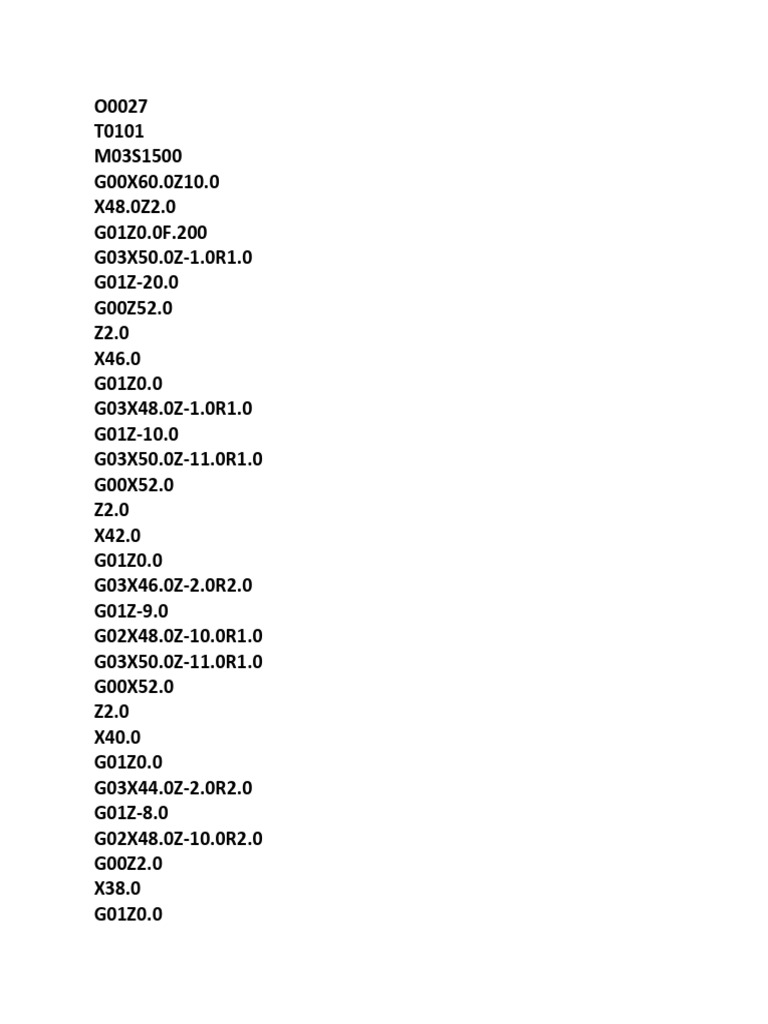 CNC Machining G-Code Program | PDF