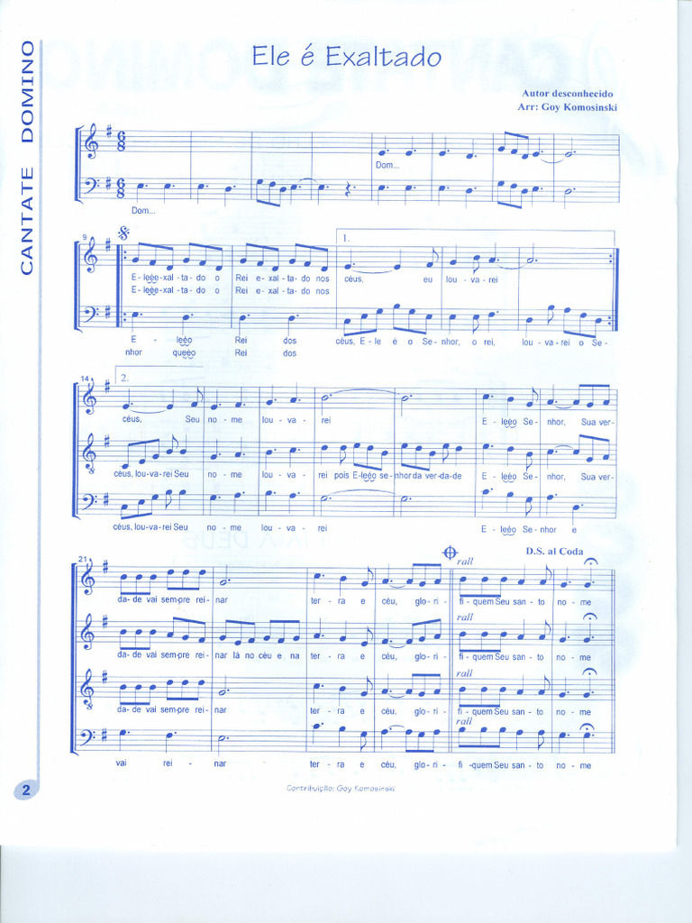 Ele U Exaltado Partitura Cantate Domino | PDF