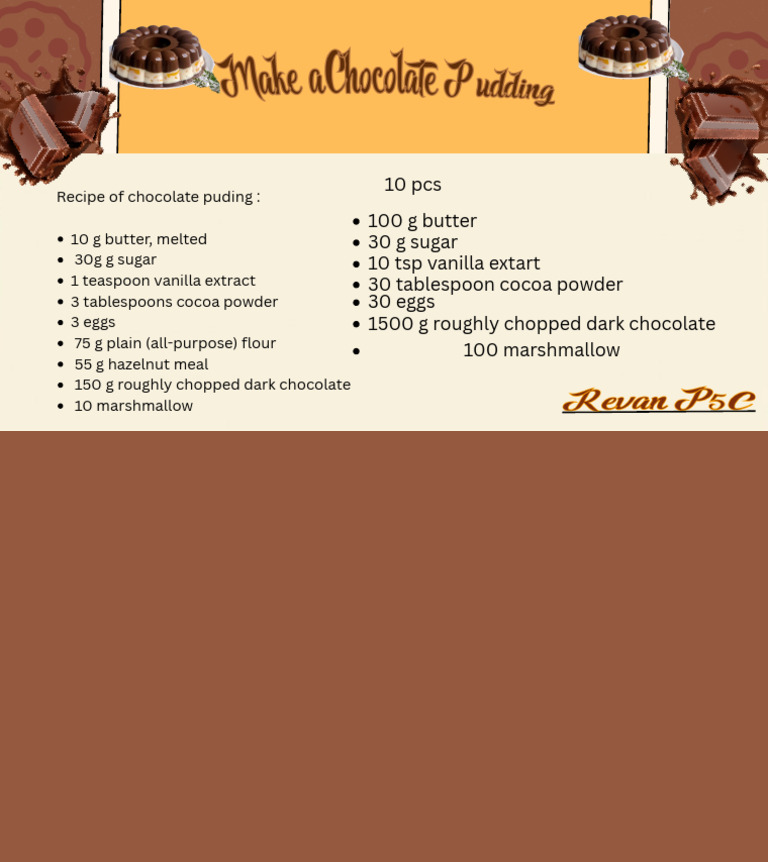 Chocolate Pudding Recipe Guide | PDF