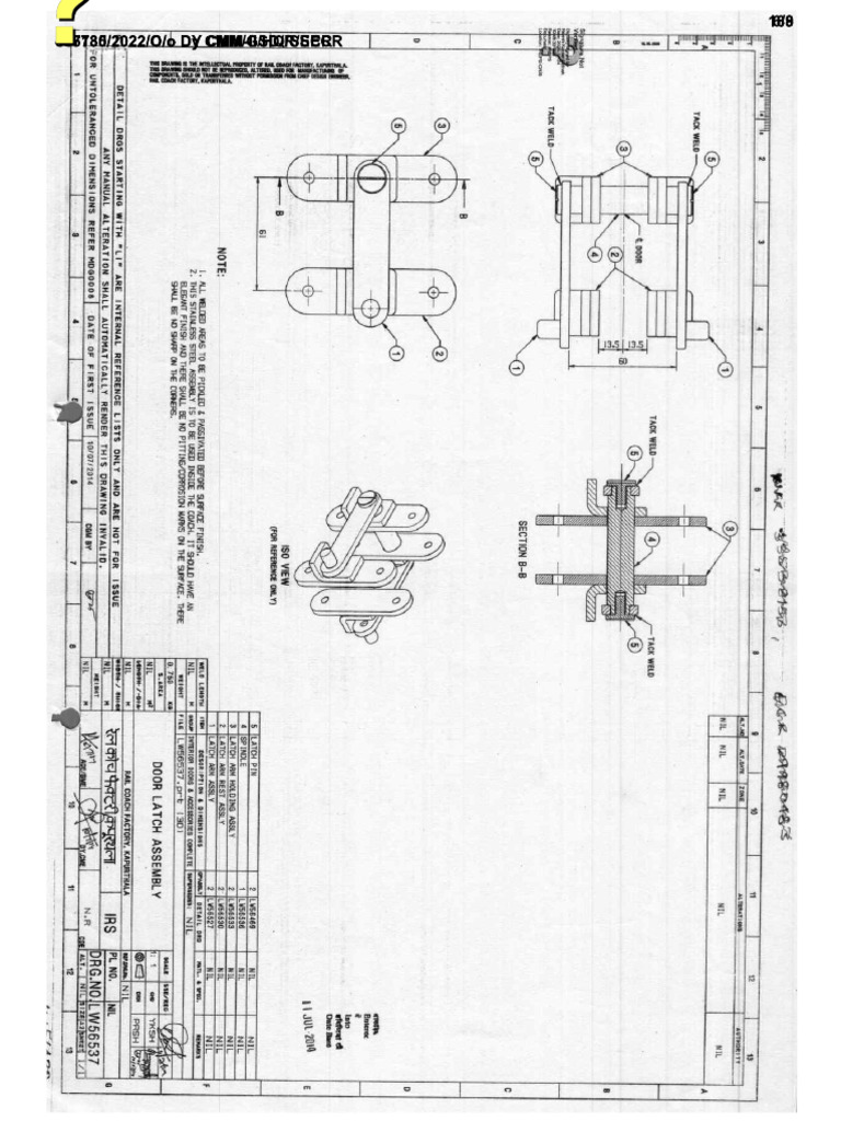 Drawing of Door Latch Assembly LW 56537 | PDF