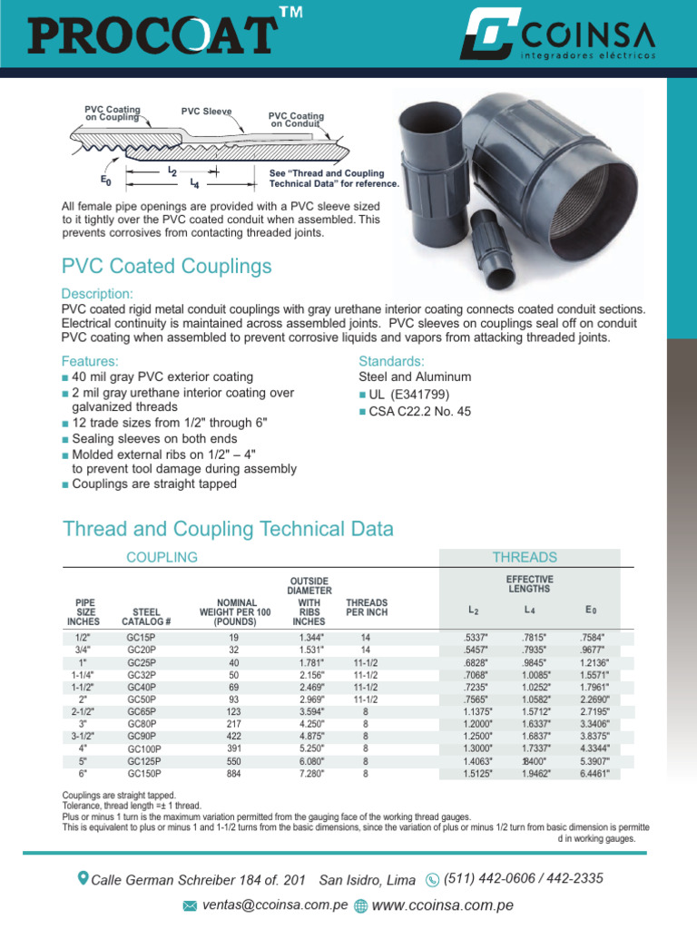PVC Coated Rigid Conduit Couplings | PDF | Pipe (Fluid Conveyance ...