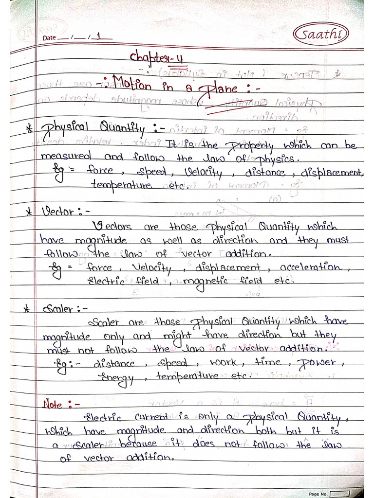 Motion in Plane | PDF