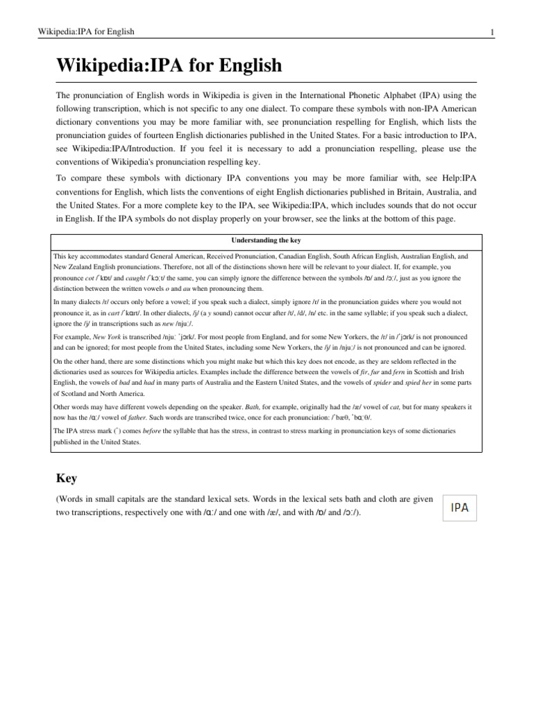 IPA Pronunciation Guide for English | PDF | Phonetics | Languages Of ...