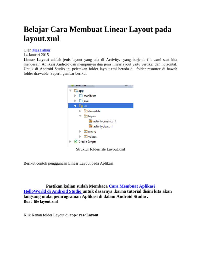 Membuat Linear Layout di Android Studio | PDF