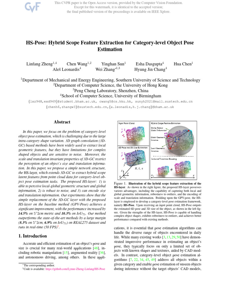 HS-Pose: Hybrid Feature Extraction for Object Pose Estimation | PDF ...