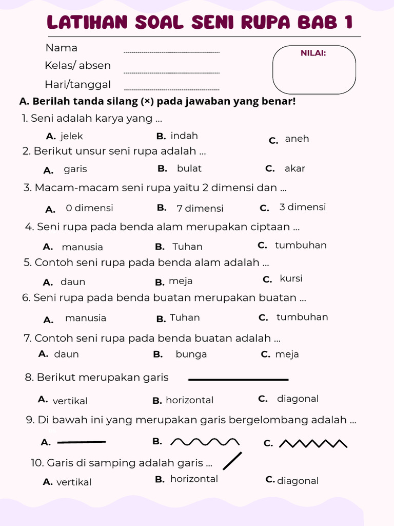 Latihan Soal Seni Rupa Dasar | PDF