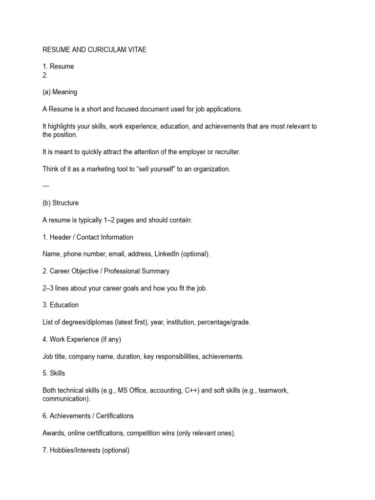AEC ENGLISH - Resume and Curriculum Vitae | PDF | Résumé | Human ...