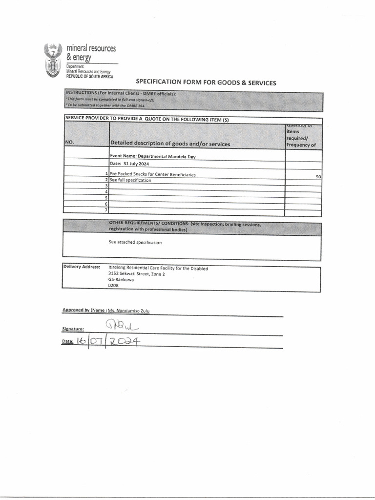 SBD For Catering | PDF