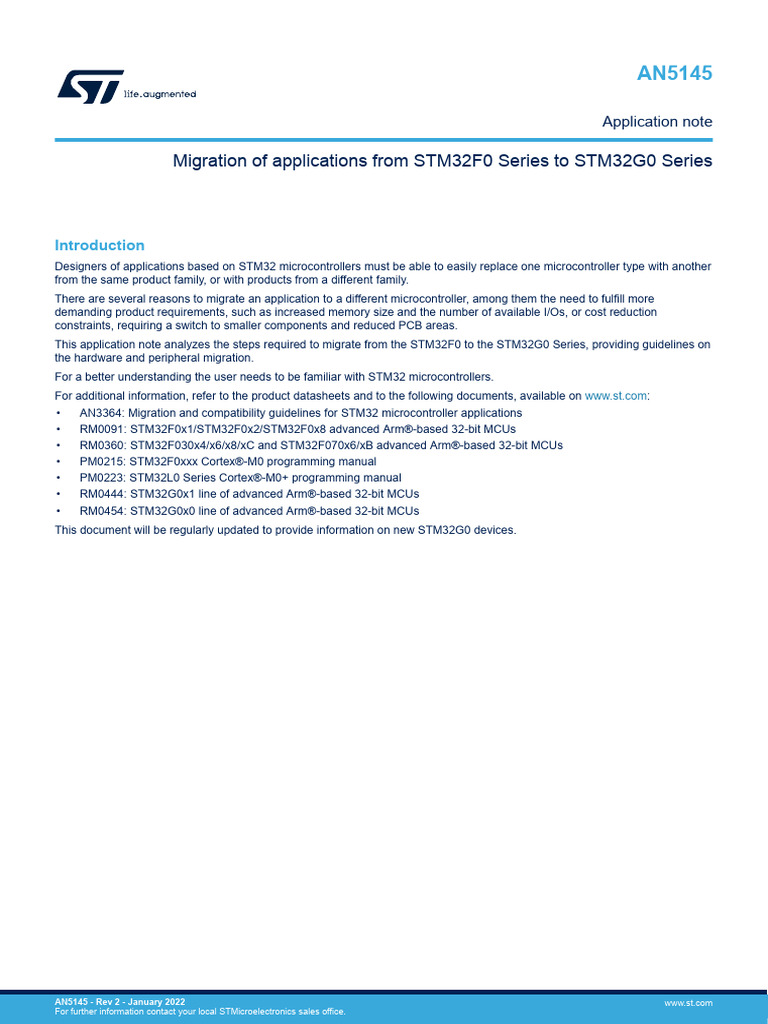 STM32 Microcontroller Migration Guide | PDF | Booting | Microcontroller